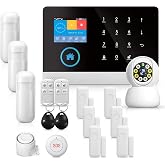 Wireless WIFI+GSM Auto-Dial Home Security Alarm System – 433MHz, 110dB Siren, Works With Alexa