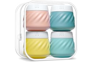 Gemice Silikonowe słoiki na kremy, zatwierdzone przez TSA, pojemniki podróżne z kosmetyczką, szerokie otwory, szczelne, akcesoria podróżne z pokrywką na krem kosmetyczny (4 sztuki)