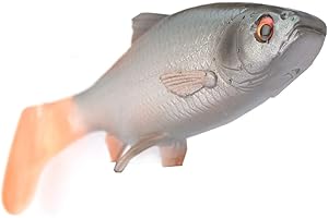 Savage Gear, 3D river roach, 2 rubber fish roach for spin fishing, soft bait for pike fishing, pike lure, rubber shark, swimbait, soft bait, Green Silver, 22cm - 125g