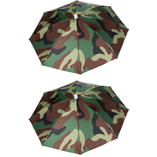 Lot De 4 Chapeaux Parapluie Réglables - Arc-en-ciel - 32cm - Imperméable UV - Pour Pêche, Jardinage, Camping