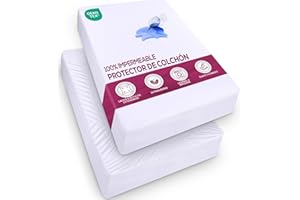 Utopia Bedding Protector de Colchón Impermeable, 135 x 190 cm, para Colchones de hasta 30 cm de Altura, Ligero y Suave con Laterales Elásticos - Blanco
