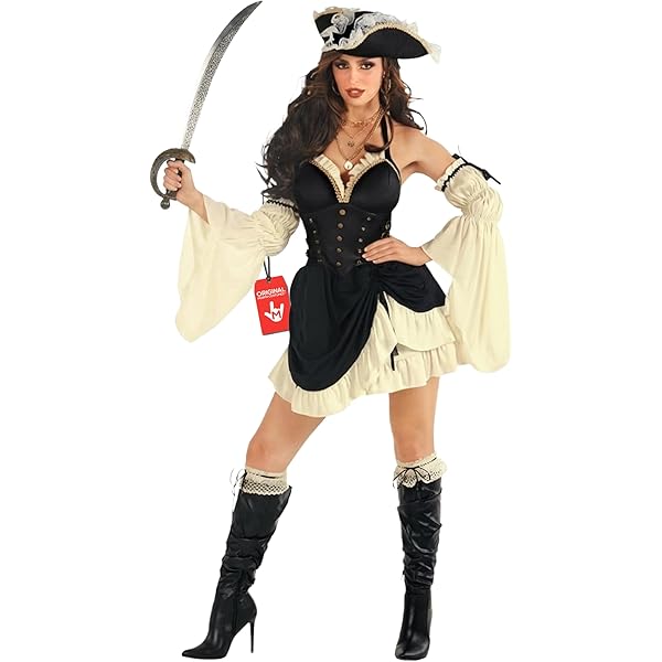Morph Piraatkostuum voor vrouwen, piratenkostuum, vrouwelijk, volwassenen, Halloween-outfit voor vrouwen, kameraad de piraat, medium