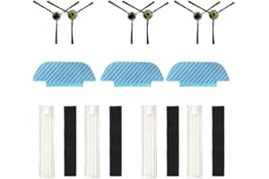ALECONY_SCHLAFZIMMER WOHNZIMMERMÖBEL Alecony 3 Mopp + 6 Seitenbürste + 4 Hepa Filter Kompatibel mit Ecovac-s OZMO Slim 10 11 Sweeping Robot Vacuum Cleaner,10 Teilig Mop Seitenbürste Filtersiebe Staubsauger Zubehör Saugroboter Ersatzteile