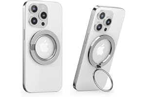 ANYWEST Anneau de Support Magnétique pour Téléphone, Portable 360° Rotation, Poignées Téléphone Amovible pour iPhone 14 13 12 Pro Max - Argent