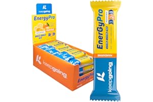 Keepgoing - Barritas Energéticas Naturales EnergyPro 12 uds x 40g | Textura de Gominola para Ciclismo y Running | Barritas Energéticas de Pulpa de Fruta (12 unidades, Mandarina)