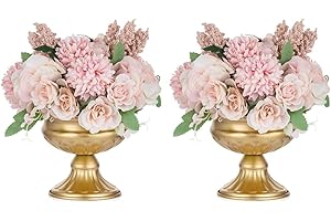 NUPTIO 2 Piezas Jardinera de Urna Tamaño Mini Florero Elegante para Centros Mesa Florero Decoración de Banquetes Boda, Florero de Trompeta Soporte de Flores Altura 12.6cm para Ceremonia de Aniversario