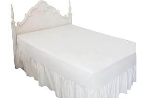 STERLING MILL LUXURY PERCALE 200 THREAD COUNT EXTRA DEEP FITTED VALANCE SHEET (Plain White, Super King)