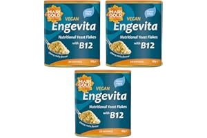 Marigold Health Foods Engevita Lot de 3 flocons de levure avec vitamine B12 – Végétalien et sans gluten – Riche source de vitamines et de minéraux B – 100 g