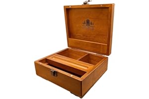 G&H Decor Scatola portaoggetti in legno per fumatori – organizer per erbe per accessori per fumare con scomparti per tabacco accessori per accessori e sigari