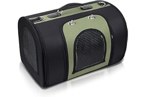 PETCUTE Trasportino per Gatti e Cani,Pieghevole Trasportino Cane Gatto con Tappetino Sfoderabile,Traspirante Borsa Trasportino per Gatti con Tracolla Regolabile,Fondo impermeabile,Per Viaggio