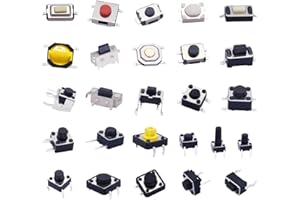 Taiss 260pcs Momentary micro switch tactile switch Push Button Switch 26 Values 4 pin/3 pin/2 pin Assortment Kit 260-QC-26V