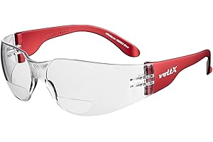 voltX ‘GRAFTER’ (TRANSPARENTES dioptría +1.5) Lentes de lectura de seguridad industrial bifocales, Certificado CE EN166F / Gafas de Ciclismo – Safety Reading Glasses + Lente UV400