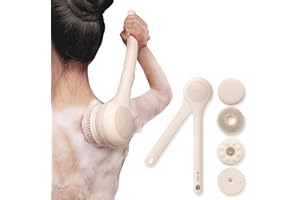 ‎OH,XIYU. Oh,XIYU. Elektrische Badebürste,Rückenbürste,Langstielige Duschbürste 2 Speed Bath Cleaning Tool with Soft Bristles, Eincremehilfe für Rücken mit 3 Reinigungsköpfen for Women Men Teens Geschenk