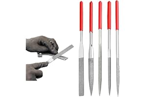 CANCYCC 5 Stück Mini Feilen Set, Diamond Nadelfeilen Set, Klein Schlüsselfeilen, Mini Diamantfeile, Fein Feilenset von 3D Drucker Zubehör, Diamond Feile Set für Holz, Metall, Kunststoff, Schmuck, Modellbau