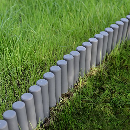 [casa.pro] 20er Set Palisade Dunkelgrau Länge 540cm Beetumrandung Rasenkante - 5