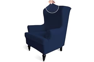 Greatime Sofaüberzug für Ohrensessel Relaxsessel, Stretch Sofabezug für Kinder Hunde Katze, Rutschfester Sofaüberwurf, Weicher Möbelschutz Couchbezug mit Gummiband, Marineblau
