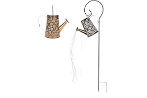 KEVSRER Watering Can Solar Lights Outdoor Garden, 36 LED Retro Metal Garden Lights Solar Powered Waterproof, Solar Star Shower Fairy Lights for Pathway Yard Patio Backyard Outdoor Garden Ornaments