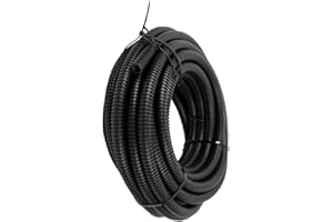 Uotyle Wellrohr, PP Leerrohr 5m Kabelrohr Flammhemmend Kabelschutzrohr Wasserdicht Flexibel Rohr Für Kabelschutz Schwarz Elektrorohr (AußenΦ:10mm,Innenφ6,5mm)