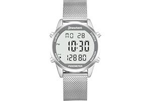 HEARKENT Reloj podómetro, resistente al agua, reloj digital, sin Bluetooth y aplicación, reloj para personas mayores con podómetro, contador de calorías, reloj deportivo para caminar/correr