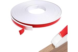 VVHFXD 6M U-Form Ruban Adhésif Pour Bords de Meubles, 20 mm Blanc Flexible TPE Pliable Bord Protecteur Bande De Placage De Bordure Pour La Protection Et La Réparation D'armoire De Table