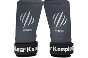Bear KompleX Carbon No Hole Speed Hand Grips for Pull-Ups, Weightlifting, WODs with Wrist Straps, Cross-Training Gloves, Comfort and Support, Hand Protection from Rips and Blisters for Men and Women