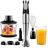 NWOUIIAY Frullatore Immersione 1200W 6 in 1 frullatore multifunzionale con Acciao Inossidabile 304 Frusta Elettrica Tritatutt