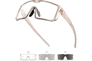 KAPVOE Occhiali Ciclismo Fotocromatici Occhiali da Sole Sportivi MTB Bici da Corsa Uomo Donna Trasparenti Bicicletta K232