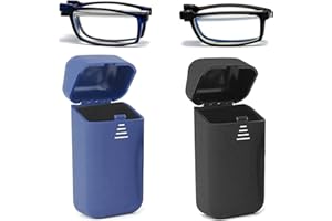 Hubeye Anty-niebieskie składane okulary do czytania dla mężczyzn i kobiet z teleskopowymi prętami i sprężynowym zamkiem z przenośną obudową