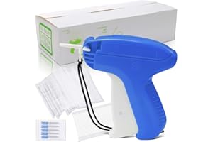 LONNEY Etikettierpistole Etikett Pistole Etikettiergerät Kleidung Heftpistole Faltensteckpistole mit 5 Ersatznadeln 5000 Heftfäden (Blau)