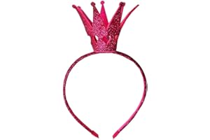 Ever Fairy® Serre-tête couronne brillante pour fille - Pour mariage - Rose vif foncé - Taille unique