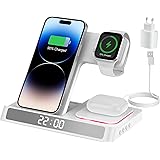 sizcvb Caricabatterie Wireless, Caricabatterie a induzione 4 in 1, Supporto di Ricarica pieghevole Certificato Qi, Caricatore