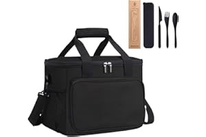 GENÉRICO XJNOVA Bolsa Termica Porta Alimentos 10L, con Set de Cubiertos y Dos Asas de Mano