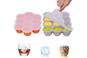 ZOUNICH Silikon Babynahrung Aufbewahrung Behälter, Silikon Babybrei Einfrieren mit Silikondeckel Behälter Gefrierschrank Tray, Wiederverwendbare - Gemüse, Obst Purees, Saucen und Eiswürfel