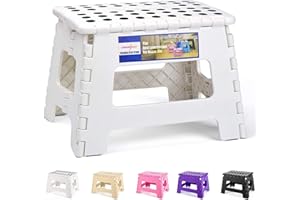 ‎HOUSE DAY HOUSE DAY 22cm Tritthocker - Faltbarer Hocker Kinder Klappstuhl Hocker Klappbar, Klapphocker Falthocker Tritthocker Fußhocker(Weiß)
