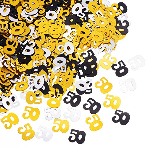 Outus 50 Number Konfetti Geburtstag Dekoration, Tisch Konfetti, 50 g/ 1,7 Unzen