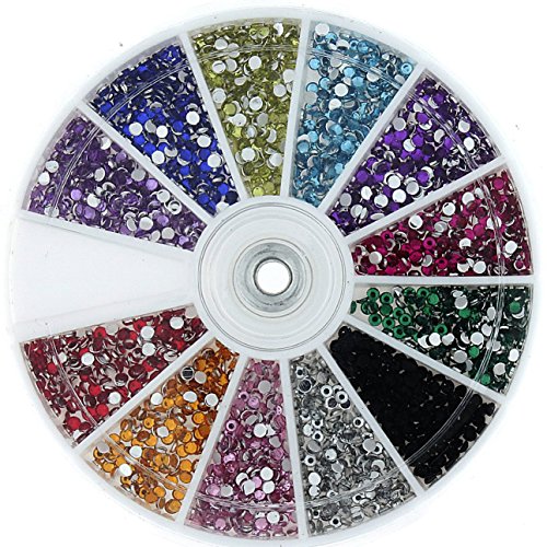 Nail Art Rhinestone Pack 1200 Premium Quality Gemstones - Rhinestone Deco With Wheel