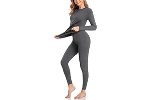 SIMIYA Women Thermal Underwear Set Base Layer Long Sleeve Top Ultra Soft Long Johns Fleece Lined Thermals Leggings for Winter Workout