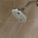 Amazon Basics Shower Head for Bathroom | Round Multifun...