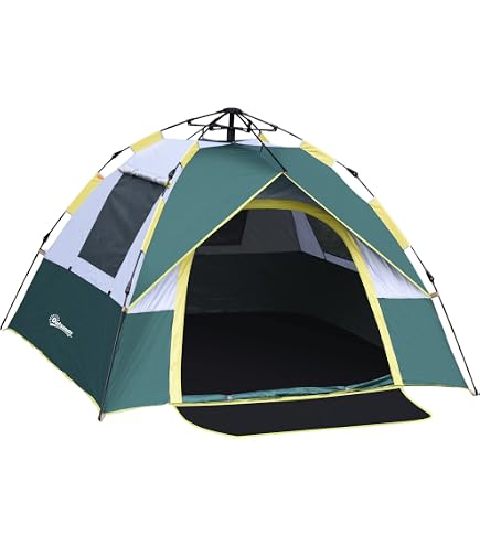 Tente De Camping SAFACUS 3-4 Personnes - Double Toit Imperméable 2000mm - Montage Rapide 5min - Randonnée, Pêche