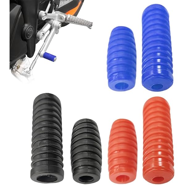 Coprileva Moto In Gomma - 2 Pezzi, Antiscivolo, Per Cambio E Freno, 40 Mm, Colore B - Foto 5