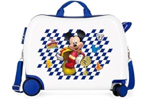 Disney Mickey Good Mood Kinderkoffer Mehrfarbig 50x38x20 cm Starres ABS Zahlenschloss 34L 2,1Kgs 4 Rollen Handgepäck, Weiß