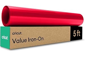 Cricut Rouleau Vinyle Thermocollant Rouge pour Tissus 30,5 CM x 1,5 m, Flex Thermocollant pour Tissus, Compatible avec toutes les machines Cricut (Rouge)