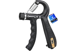 GRIFEMA GA5003, Hand Grip, Allenamento della Forza di Presa con Contatore, Resistenza Regolabile 5-60kg, per Atleti ed Esercizi di Recupero della Mano, Nero