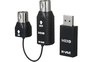 SHUAIGUO MS1 Mini Wireless Transmission System MIDI System MIDI Wireless Adapter Plug and Play Support for Devices with MIDI Interface, Black