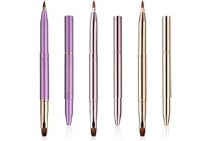 LUSOFIE Retractable Lip Brush,3 Pack Lip Brushes Portable Dual End Lip Brush for Lipstick 3 Color Lip Contours Makeup Tool Lipstick Brush Travel Lip Brush