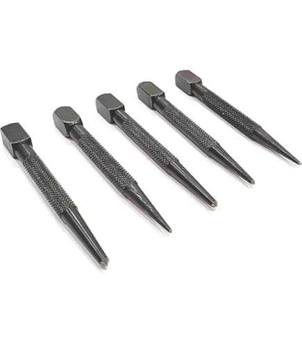 Starrett 117AA Center Punch With Round Shank, 3" Length, 1/16" Tapered Point Diameter