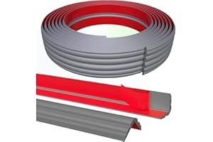 WZERHO Coving for Ceilings Safety Edge & Corner Guards Flexible Moulding Trim Self Adhesive Wall Trim TPE Quadrant Trim Grey Wall Corner Guards Edge, for Table Edge Door Frame Wall Baseboard