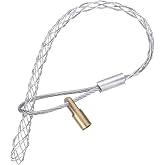QUARKZMAN Cable Pull Grip for 4-6mm Cables Silver | 24cm Wire Mesh Sock, with 1/4" Nut, Galvanized Single Head Grip