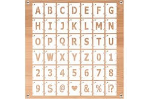 Ceihwa 42pc Groß Buchstaben Schablone Verbindbar 10cm Graffiti Schablone Buchstaben Wand Zahlen Sprühschablonen Buchstaben Lackierschablone Number Zahlenschablone Kunststoff Zeichenschablonen Alphabet