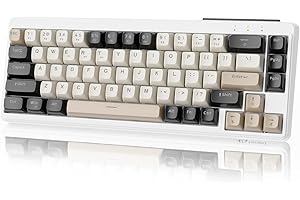ZIYOU LANG×FREEWOLF M68 TKL bezprzewodowa klawiatura do gier, 3-trybowa kompaktowa klawiatura membranowa 2,4 GHz/BT5.1/USB-C, 19 klawiszy Anti-Ghosting, nasadki klawiszy Spherica-Biały